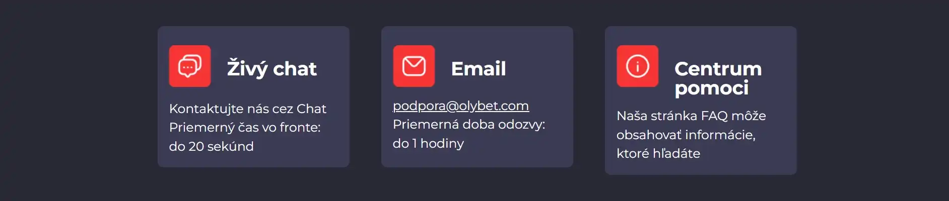 OlyBet Casino Zákaznícka Podpora