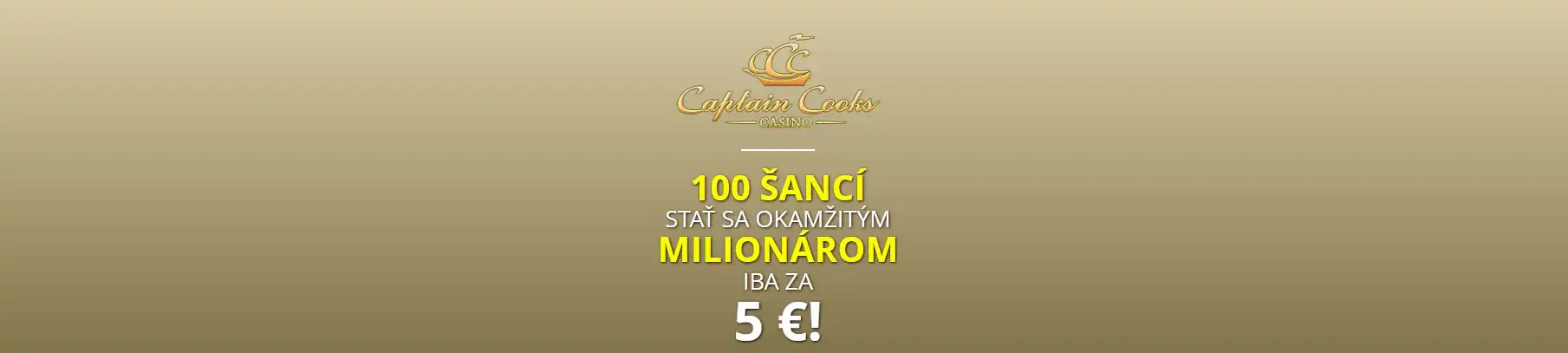 Captain Cooks Casino 100 šancí na výhru